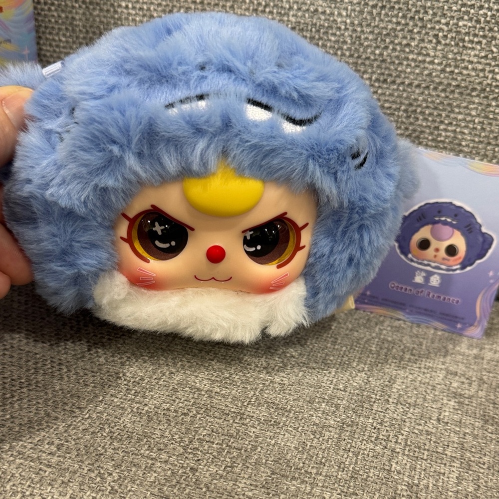 Blue and White Plush Toy
